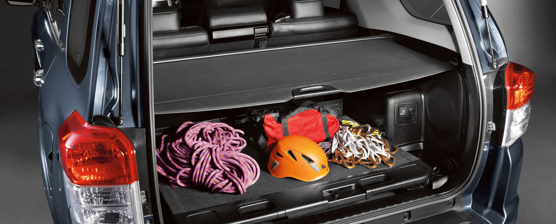 Example of a black automotive silhouette cover in a SUV with rock climbing gear